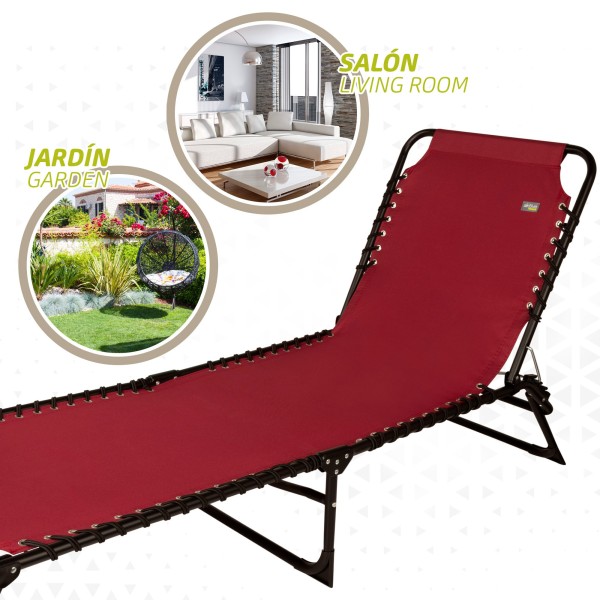Espreguiçadeira dobrável multi-posição marrom | Móveis de jardim