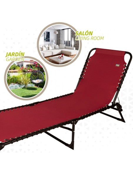 Espreguiçadeira dobrável multi-posição marrom | Móveis de jardim