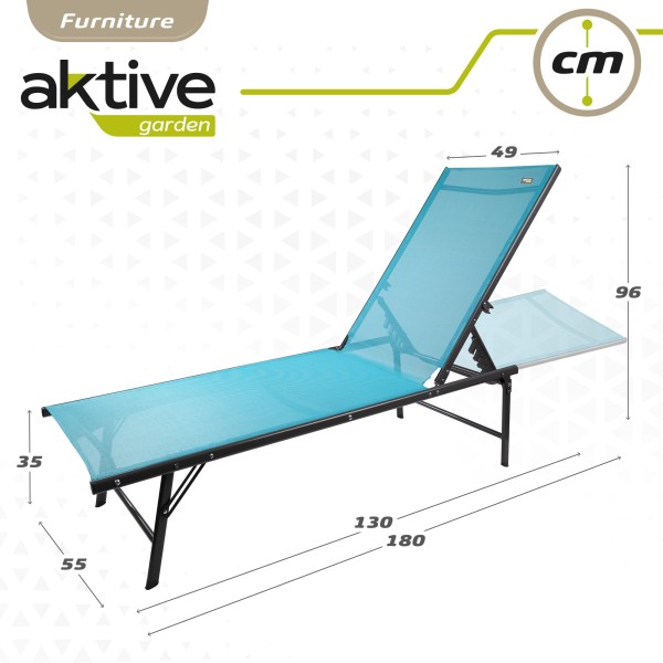 Espreguiçadeira de jardim multiposições azul | Distria