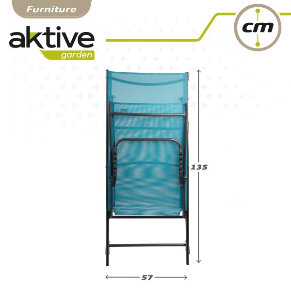 Espreguiçadeira de jardim multiposições azul | Distria