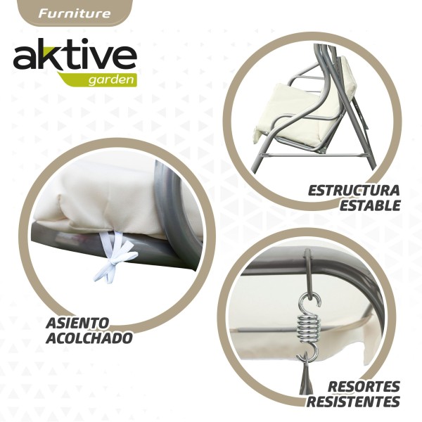 Baloiço de jardim de 3 lugares em marfim | Distria