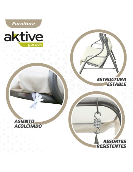Baloiço de jardim de 3 lugares em marfim | Distria
