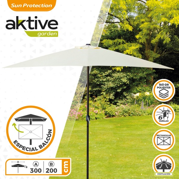 Guarda-chuva para terraço e jardim retangular 2x3m | Distria