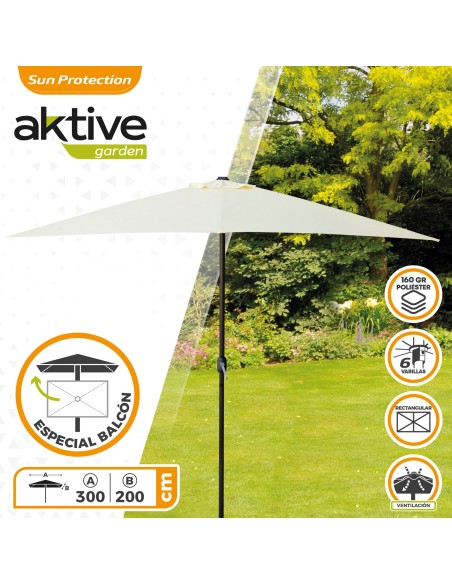Guarda-chuva para terraço e jardim retangular 2x3m | Distria