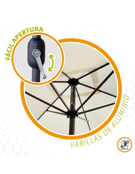 Guarda-chuva para terraço e jardim retangular 2x3m | Distria