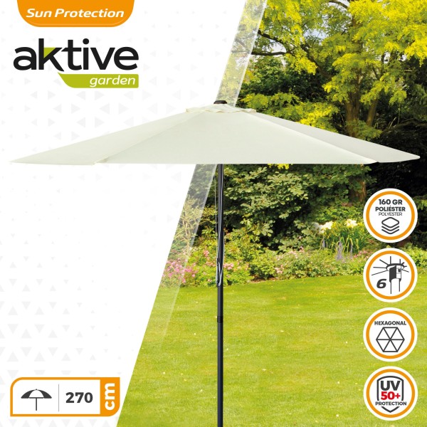 Guarda-sol terraço Ø270 cm creme - Guarda-sóis | Distria