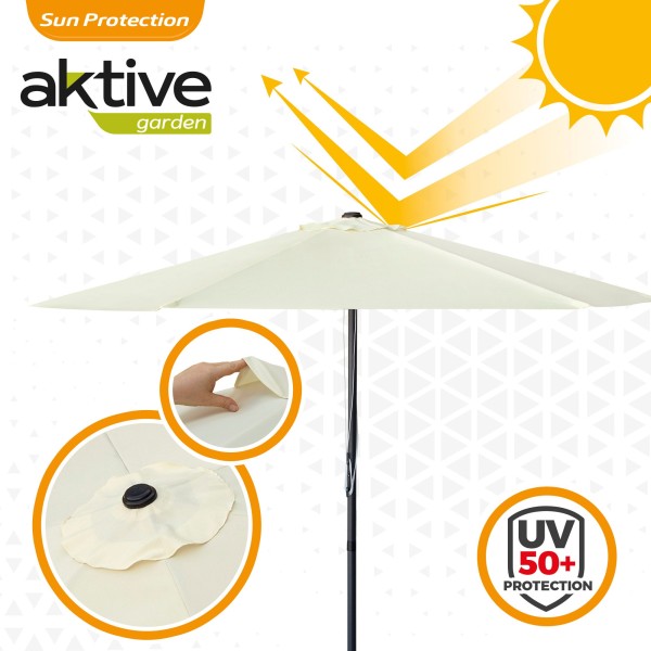 Guarda-sol terraço Ø270 cm creme - Guarda-sóis | Distria