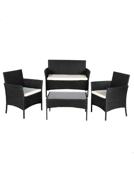 Conjunto de móveis de terraço em vime | Distria