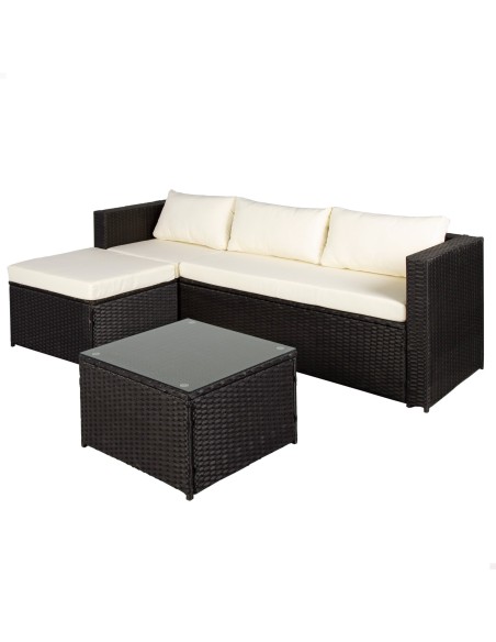 Conjunto de móveis de terraço c/sofá cheslong modular | Distria
