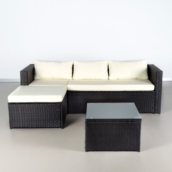 Conjunto de móveis de terraço c/sofá cheslong modular | Distria