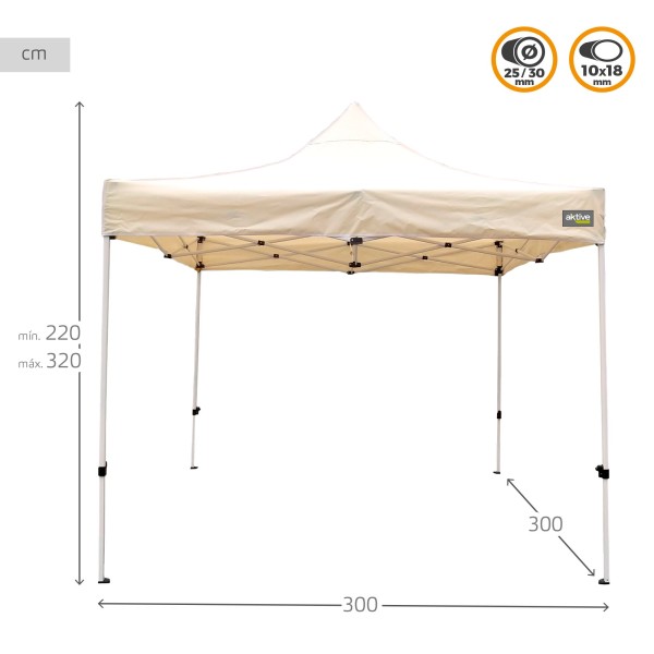Gazebo Dobrável Ajustável em Altura Creme | distria