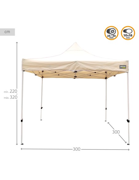 Gazebo Dobrável Ajustável em Altura Creme | distria