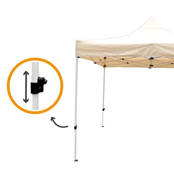 Gazebo Dobrável Ajustável em Altura Creme | distria