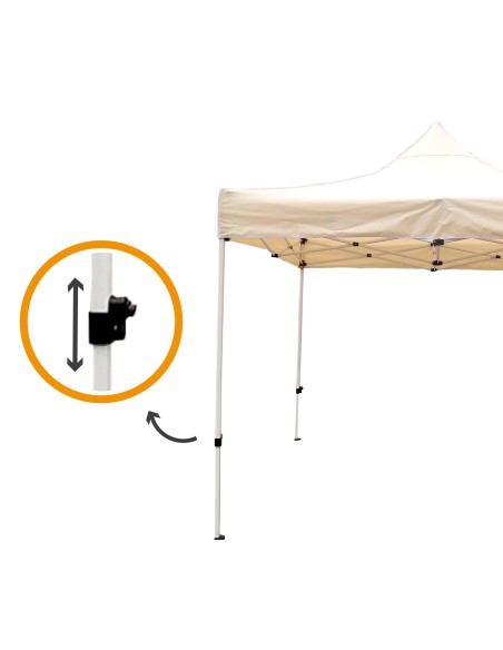 Gazebo Dobrável Ajustável em Altura Creme | distria