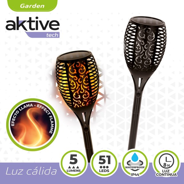 Lanterna solar de LED com efeito de fogo Aktive | Distria
