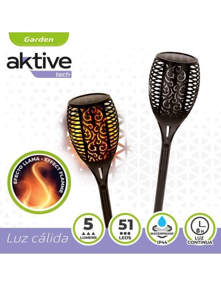 Lanterna solar de LED com efeito de fogo Aktive | Distria