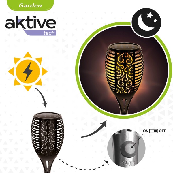 Lanterna solar de LED com efeito de fogo Aktive | Distria