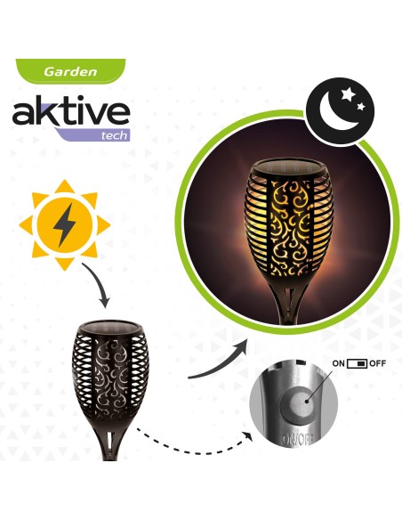 Lanterna solar de LED com efeito de fogo Aktive | Distria