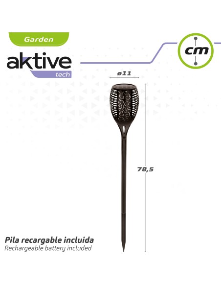Lanterna solar de LED com efeito de fogo Aktive | Distria