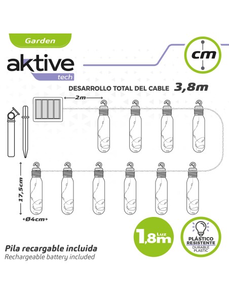 Guirlanda de LED para área externa com 10 lâmpadas Aktive | Distria