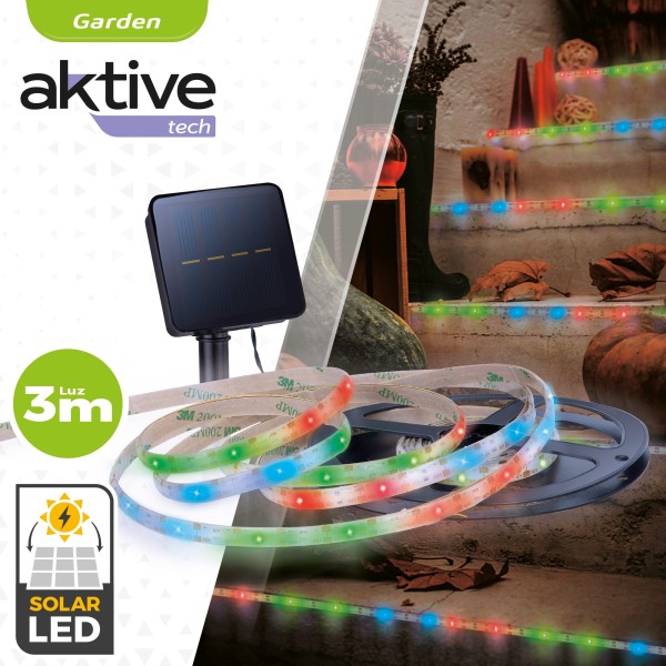 Tiras de LED solares multicoloridas autoadesivas Aktive | Distria