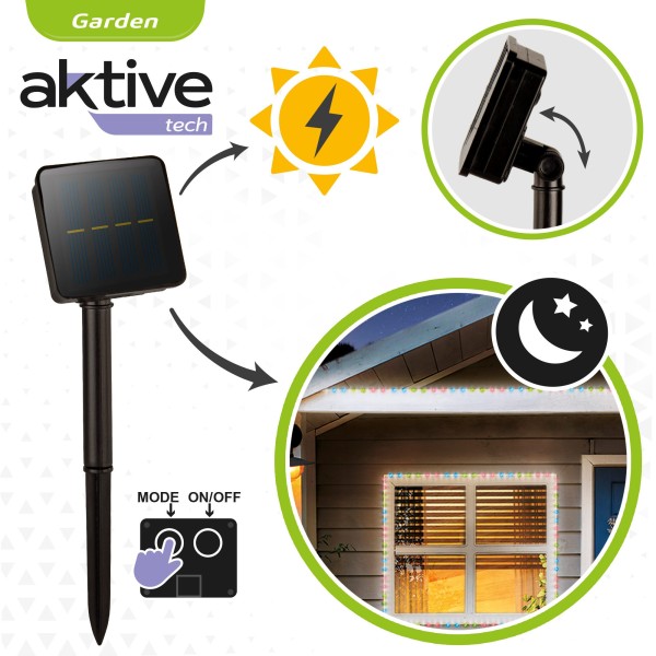 Tiras de LED solares multicoloridas autoadesivas Aktive | Distria
