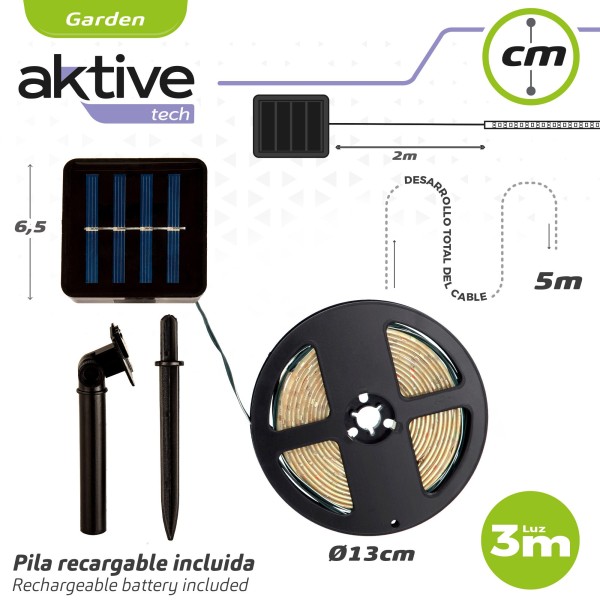 Tiras de LED solares multicoloridas autoadesivas Aktive | Distria