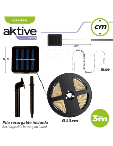 Tiras de LED solares multicoloridas autoadesivas Aktive | Distria