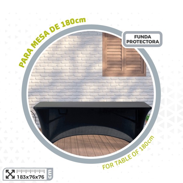Capas para mesas de jardim pretas 180 cm | Distria