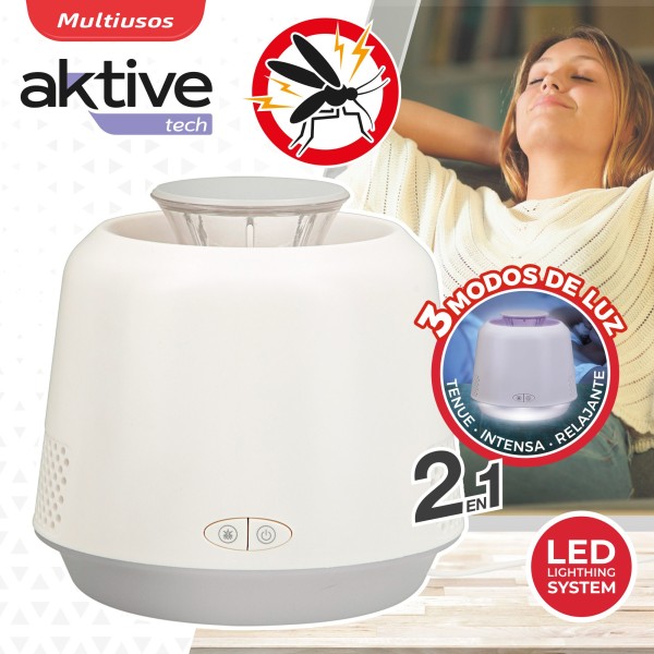 Lámpara mata mosquitos 3 modos luz LED Aktive | Distria