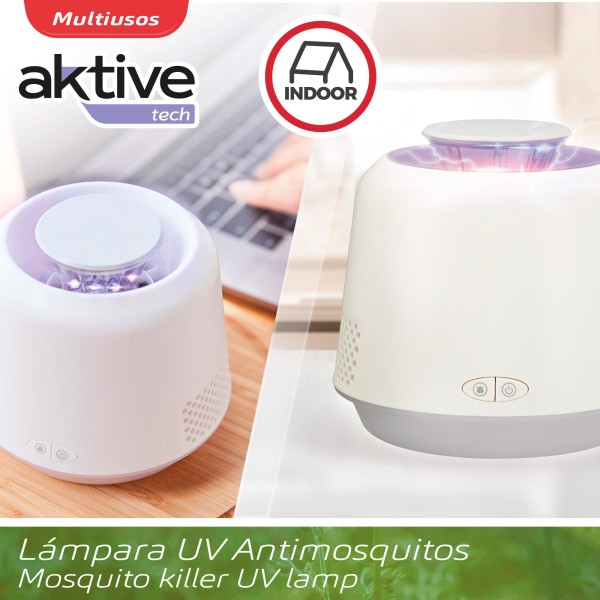 Lámpara mata mosquitos 3 modos luz LED Aktive | Distria