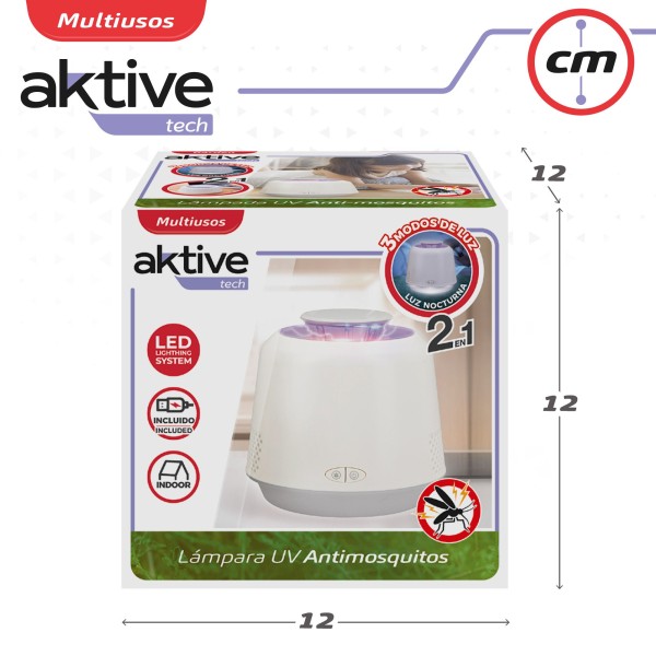 Lámpara mata mosquitos 3 modos luz LED Aktive | Distria