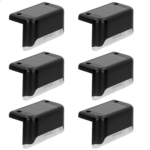 Conjunto de 6 projectores solares LED para exterior para escadas | Distria