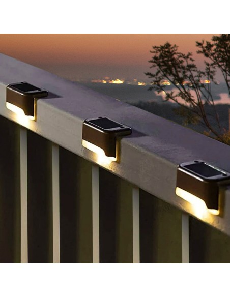 Conjunto de 6 projectores solares LED para exterior para escadas | Distria
