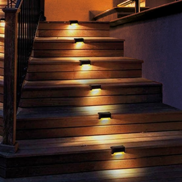 Conjunto de 6 projectores solares LED para exterior para escadas | Distria