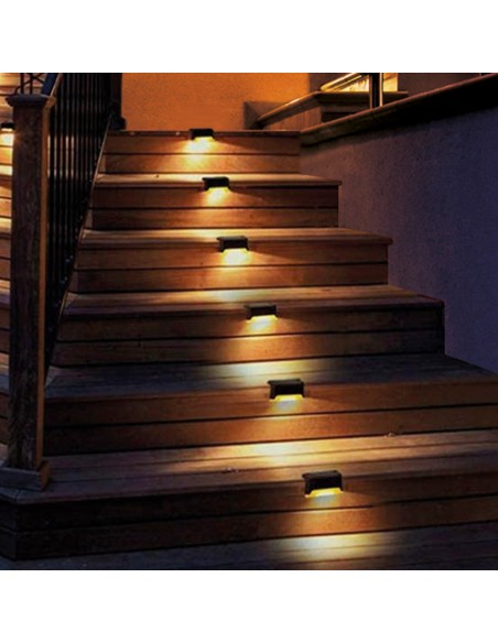 Conjunto de 6 projectores solares LED para exterior para escadas | Distria