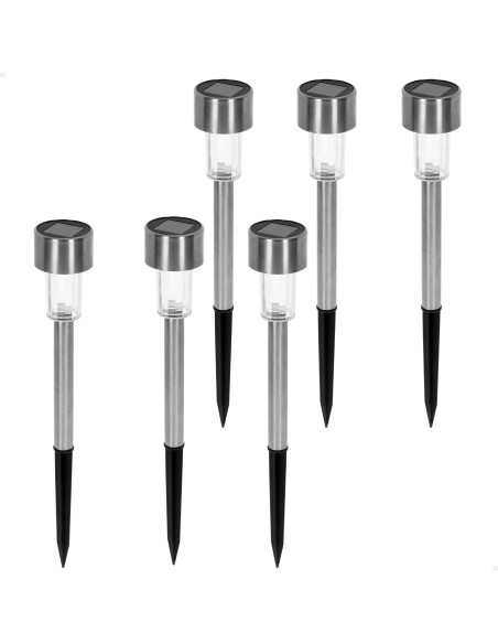 Set 6 focos solares exterior LED con estaca | Distria