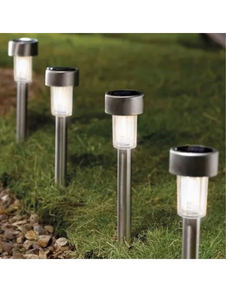 Set 6 focos solares exterior LED con estaca | Distria