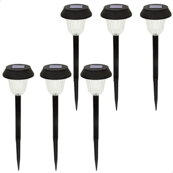 Set 6 focos solares exterior LED con baliza | Distria