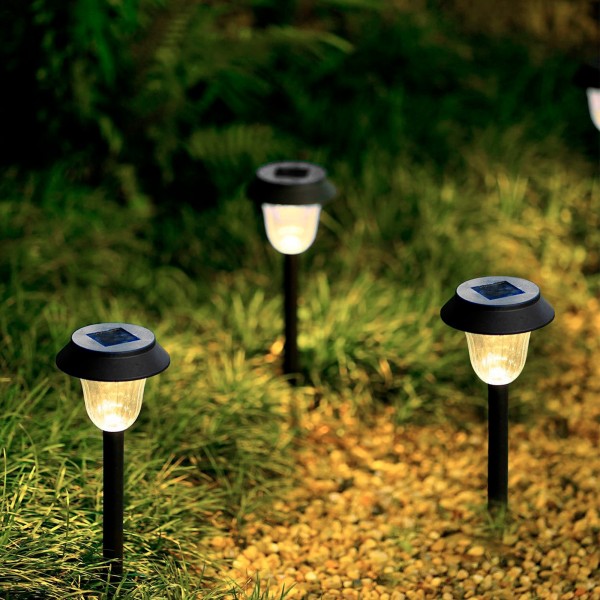Set 6 focos solares exterior LED con baliza | Distria