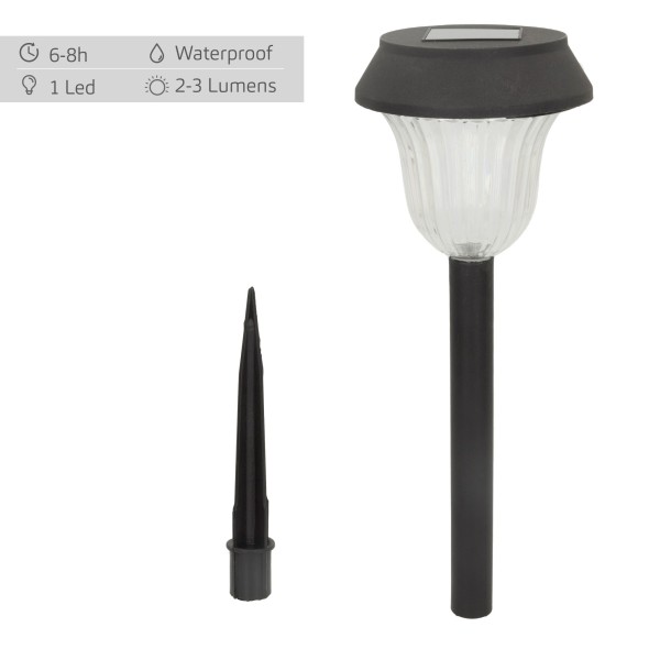 Set 6 focos solares exterior LED con baliza | Distria