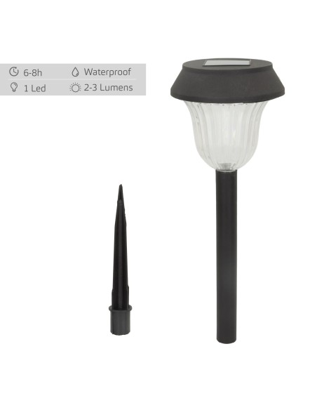 Set 6 focos solares exterior LED con baliza | Distria