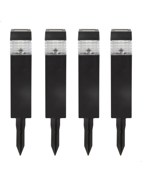Set 4 focos solares exterior luz LED blanca | Distria