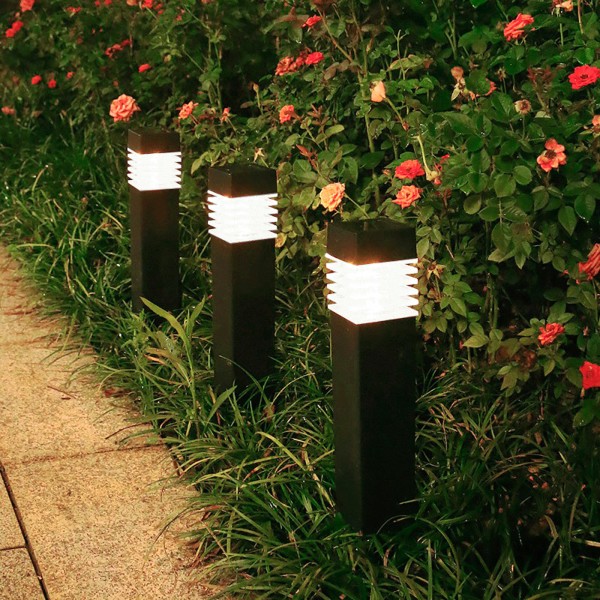 Set 4 focos solares exterior luz LED blanca | Distria