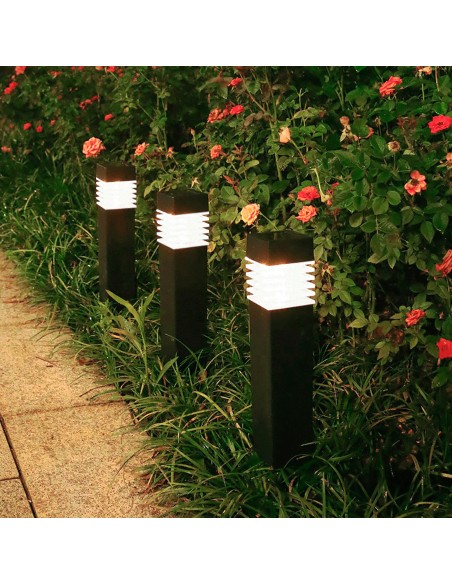 Set 4 focos solares exterior luz LED blanca | Distria