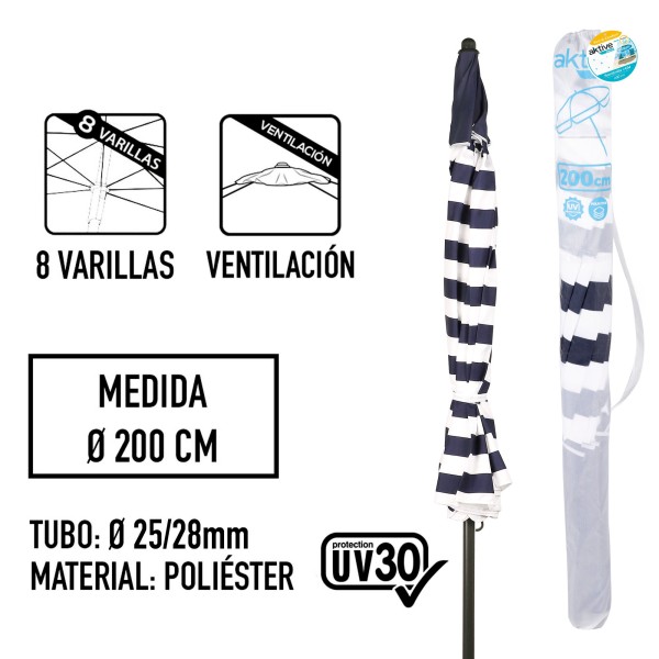 Guarda-sol de Praia Marinera com UV30 | Distria