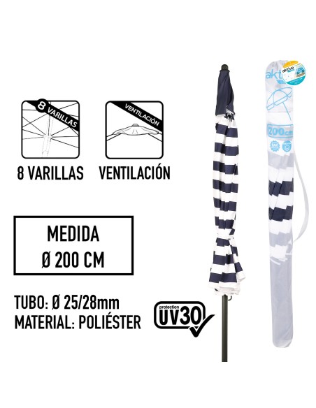 Guarda-sol de Praia Marinera com UV30 | Distria