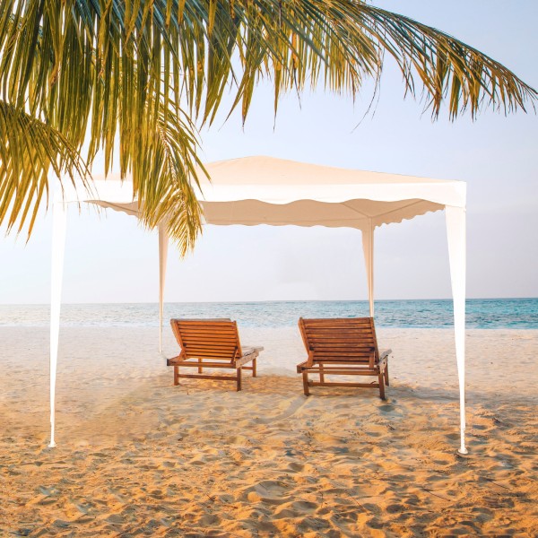 Grande gazebo de jardim 9 m2 branco Aktive | Distria