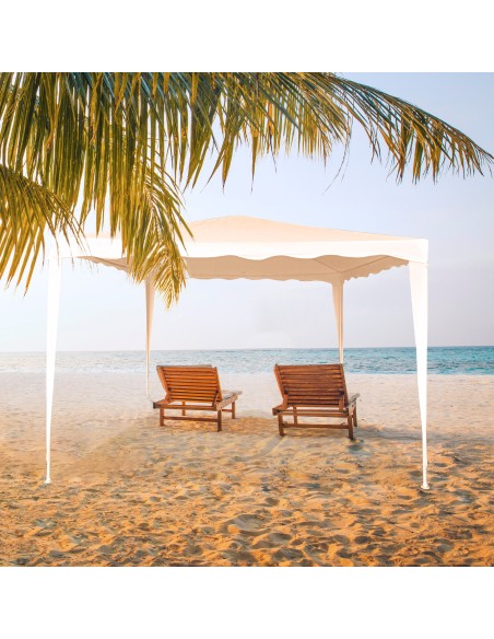 Grande gazebo de jardim 9 m2 branco Aktive | Distria