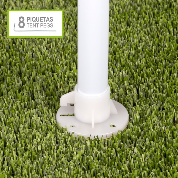 Grande gazebo de jardim 9 m2 branco Aktive | Distria